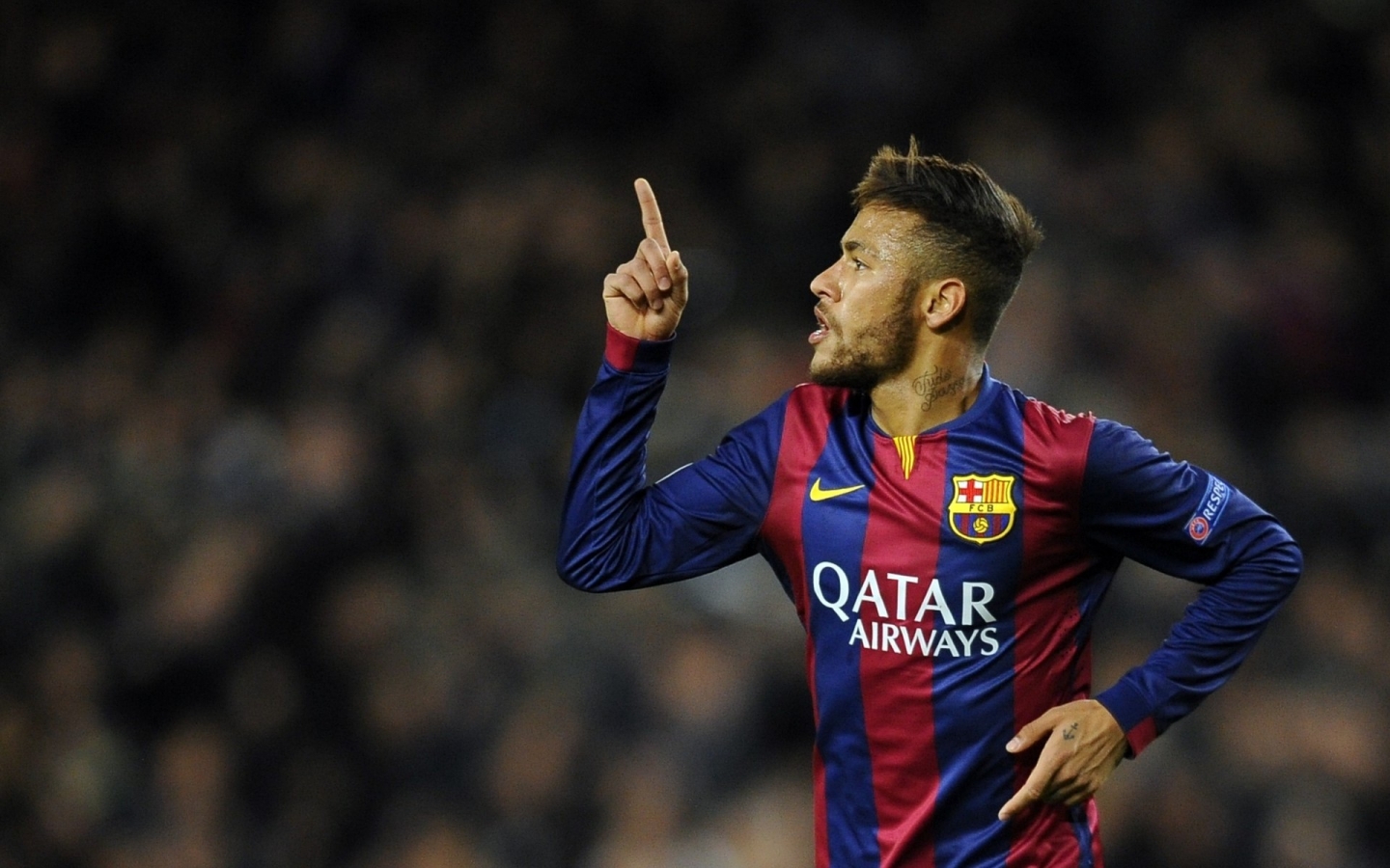 Neymar da Silva Celebrating for 1440 x 900 widescreen resolution