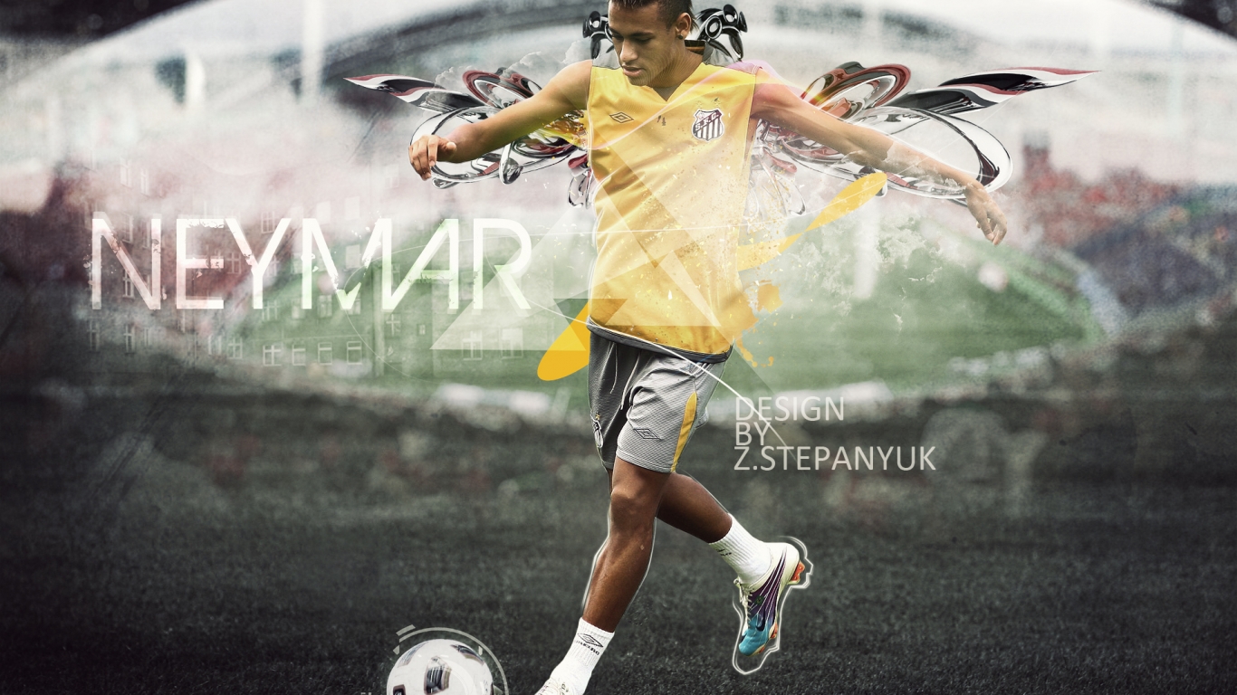 Neymar da Silva Santos for 1366 x 768 HDTV resolution