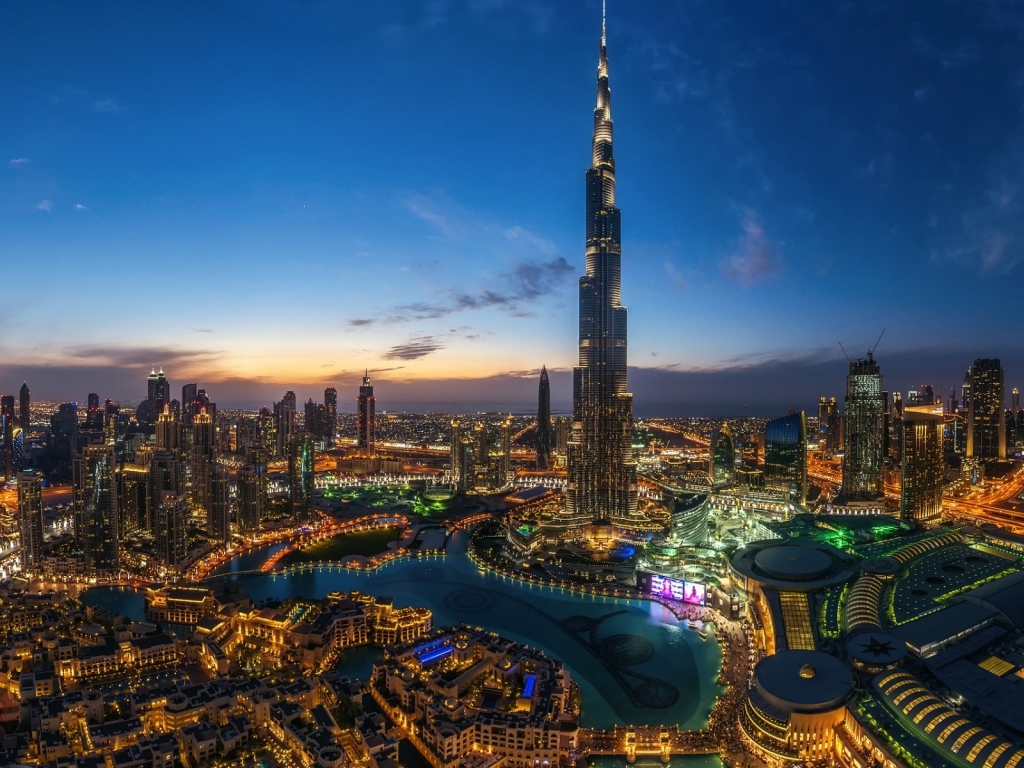 Night Lights in Dubai for 1024 x 768 resolution