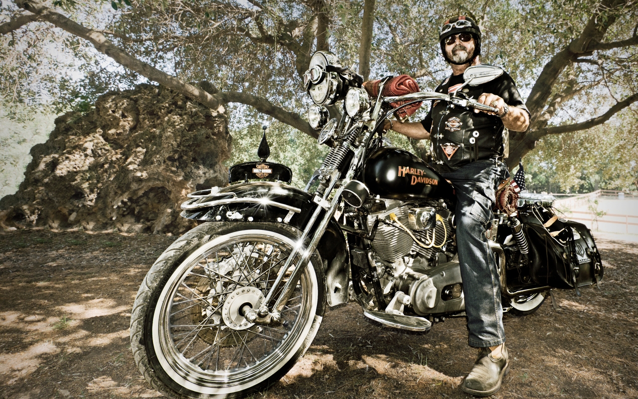 Old Harley Davidson for 1280 x 800 widescreen resolution