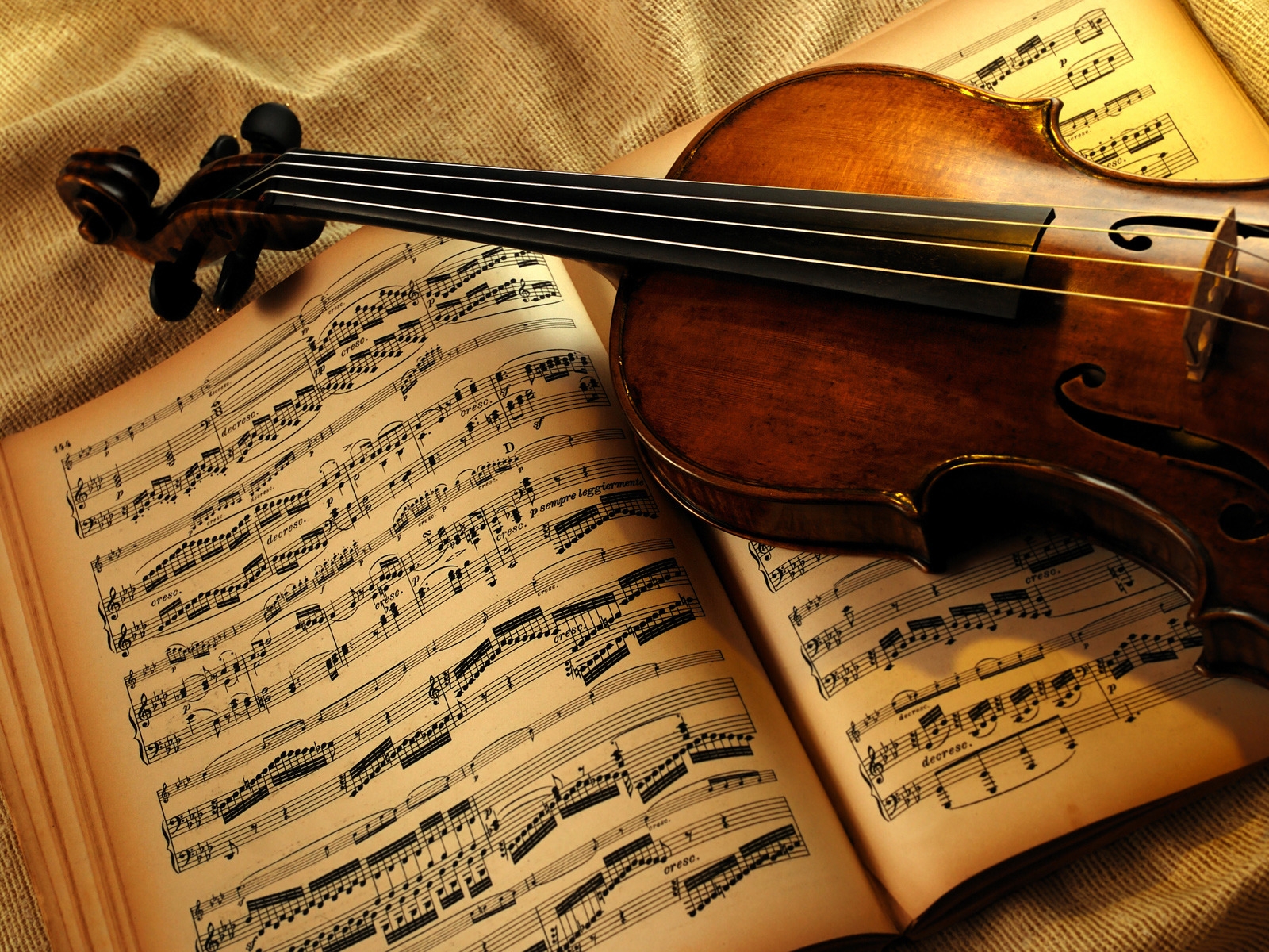 Old Violin and Book for 1600 x 1200 resolution