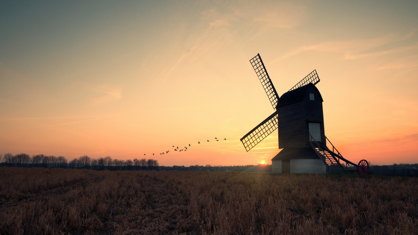 Old Wind Mill for 1366 x 768 HDTV resolution