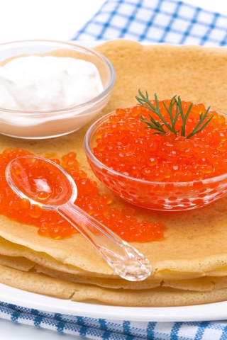 Pancakes and Red Caviar for 320 x 480 iPhone resolution