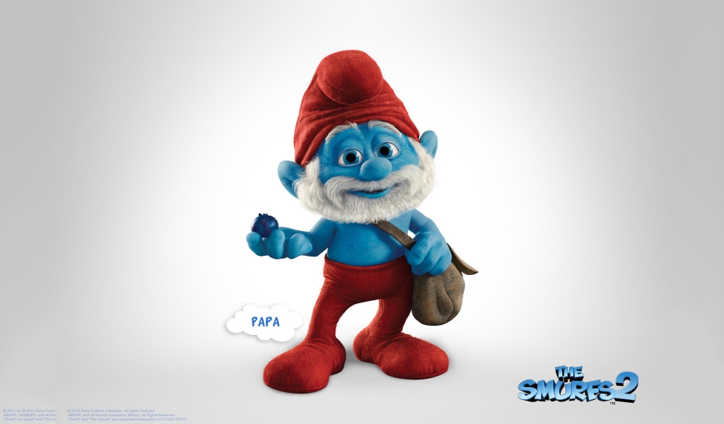 Papa The Smurfs 2 for 1024 x 600 widescreen resolution