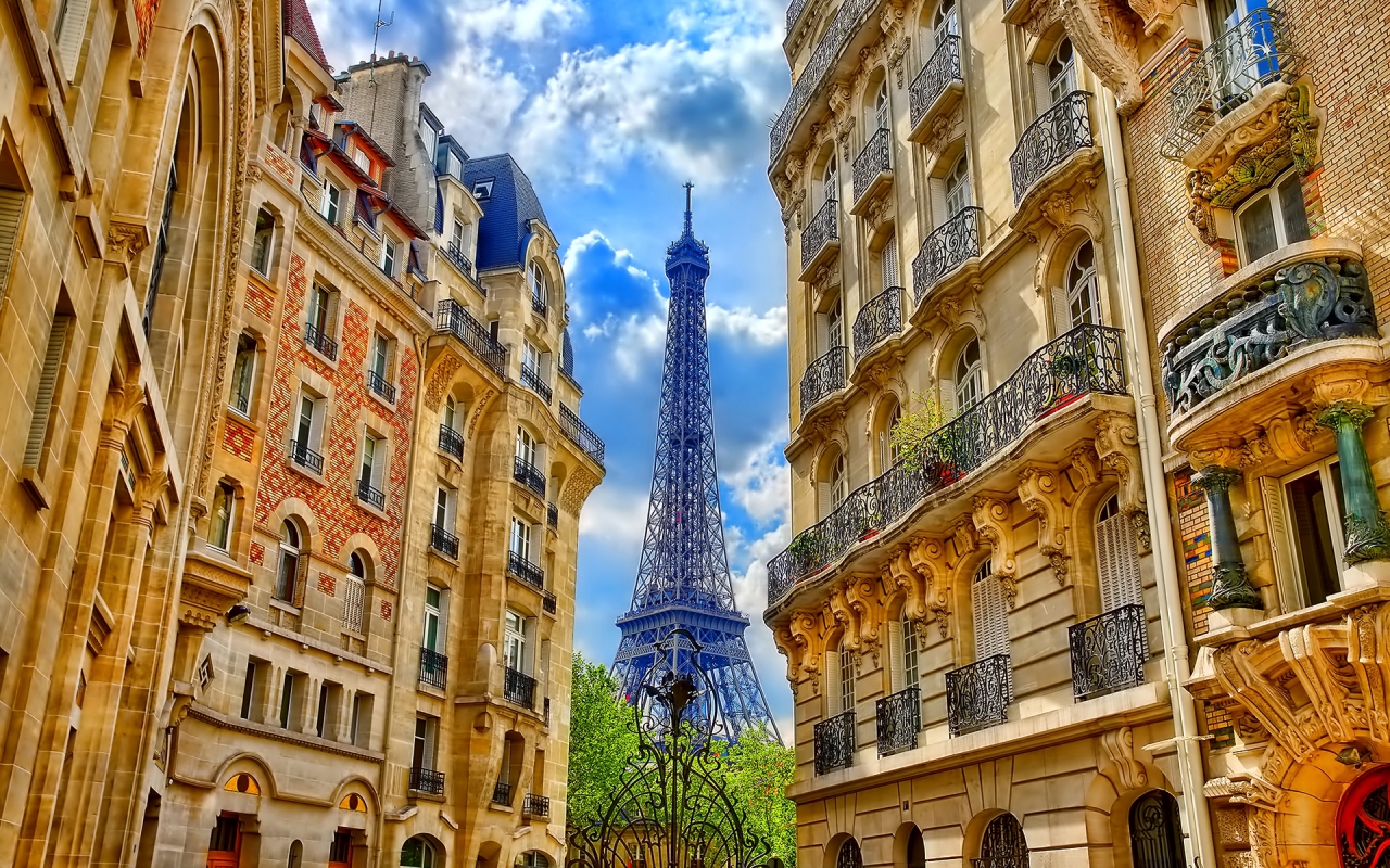 Paris Street Corner View for 1280 x 800 widescreen resolution