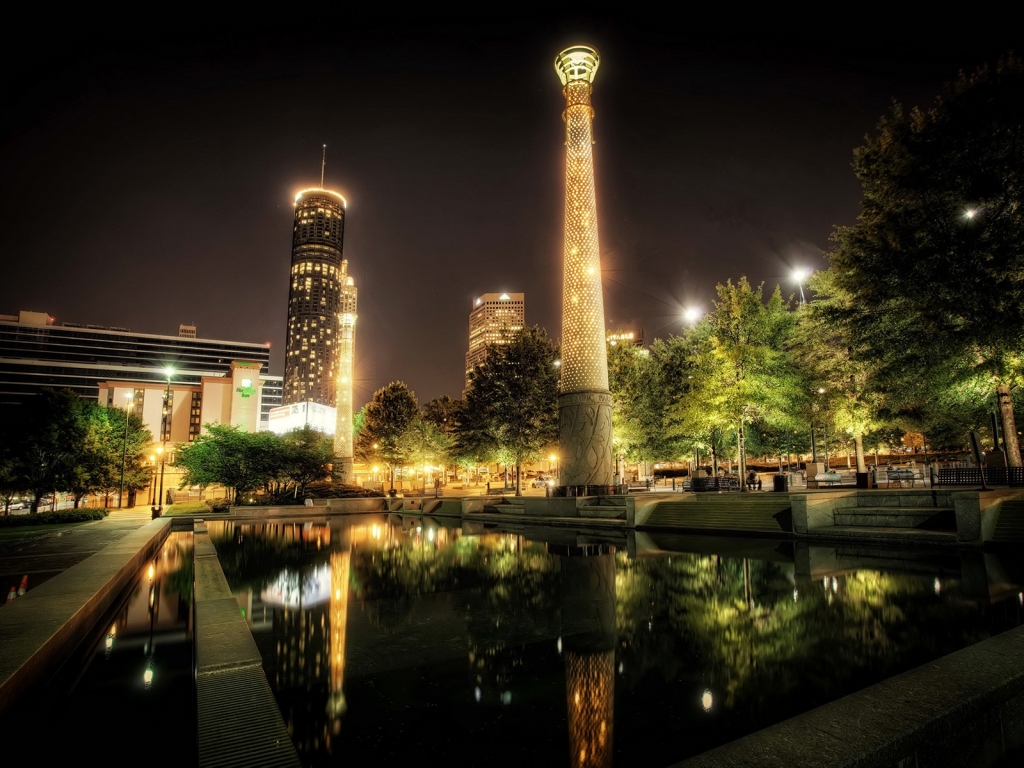 Park Centennial Atlanta Night for 1024 x 768 resolution