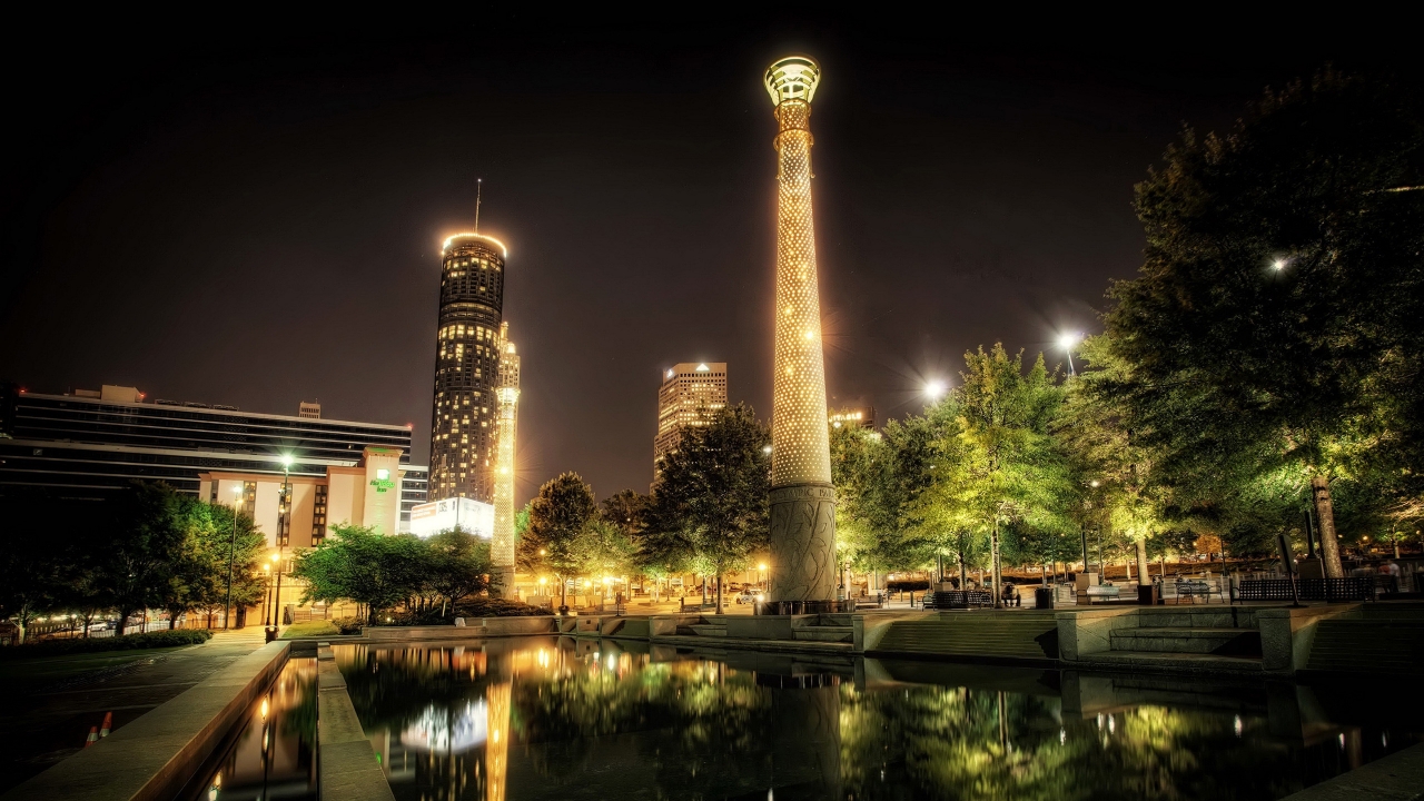Park Centennial Atlanta Night for 1280 x 720 HDTV 720p resolution