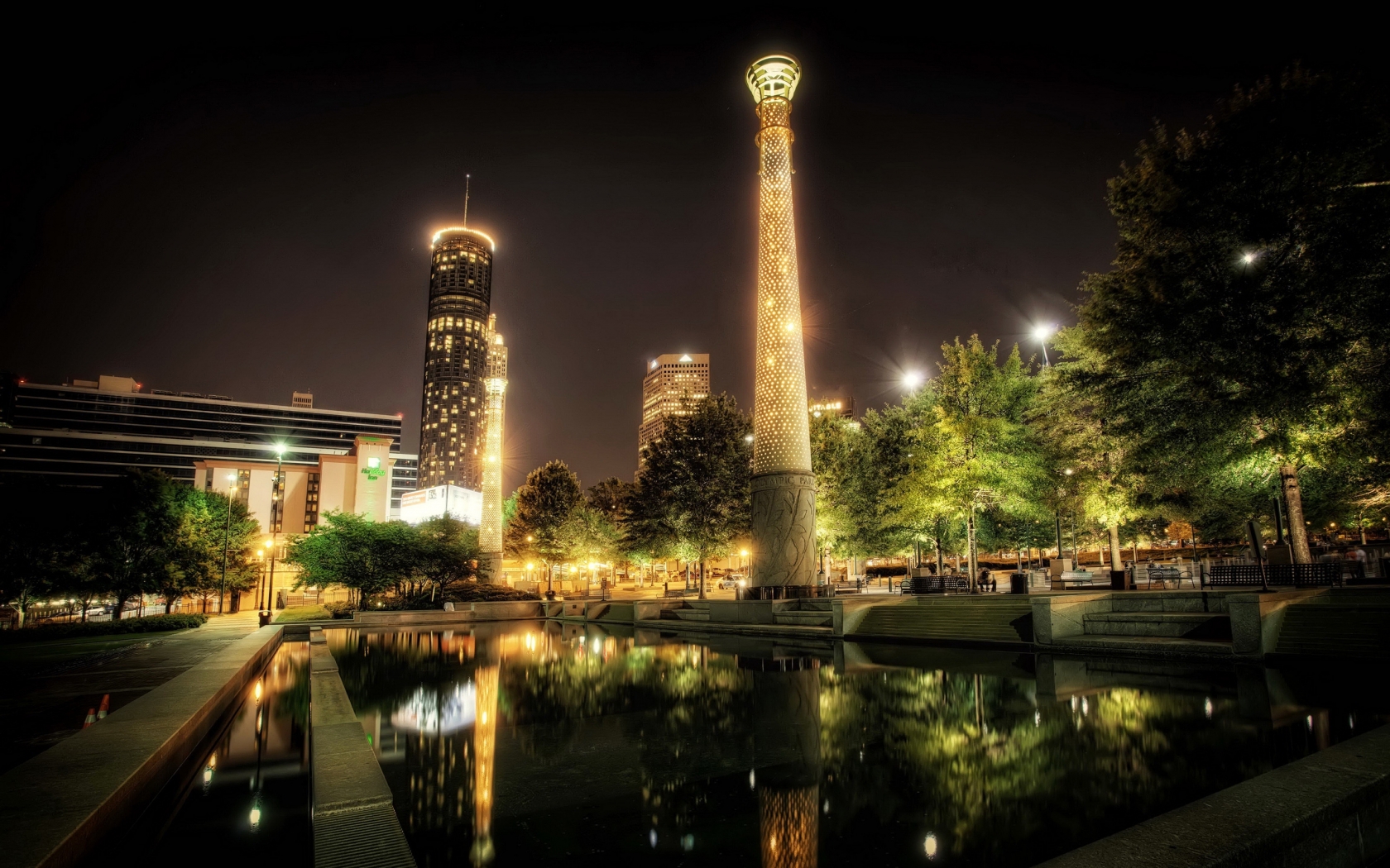Park Centennial Atlanta Night for 1680 x 1050 widescreen resolution