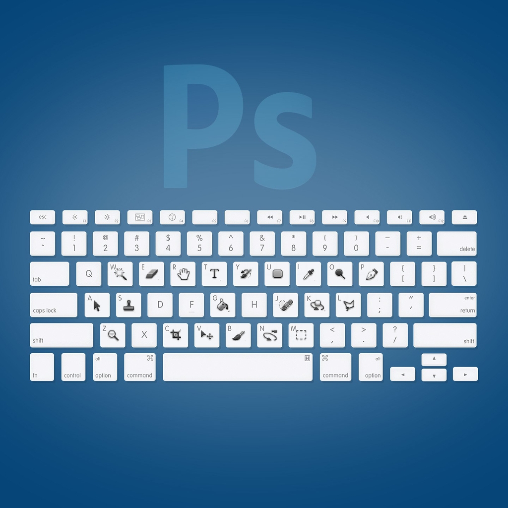 Photoshop Keyboard for 1024 x 1024 iPad resolution