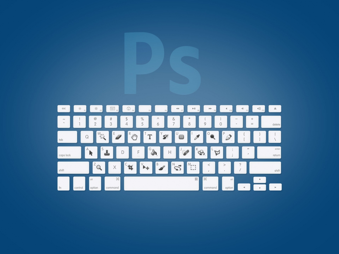Photoshop Keyboard for 1152 x 864 resolution
