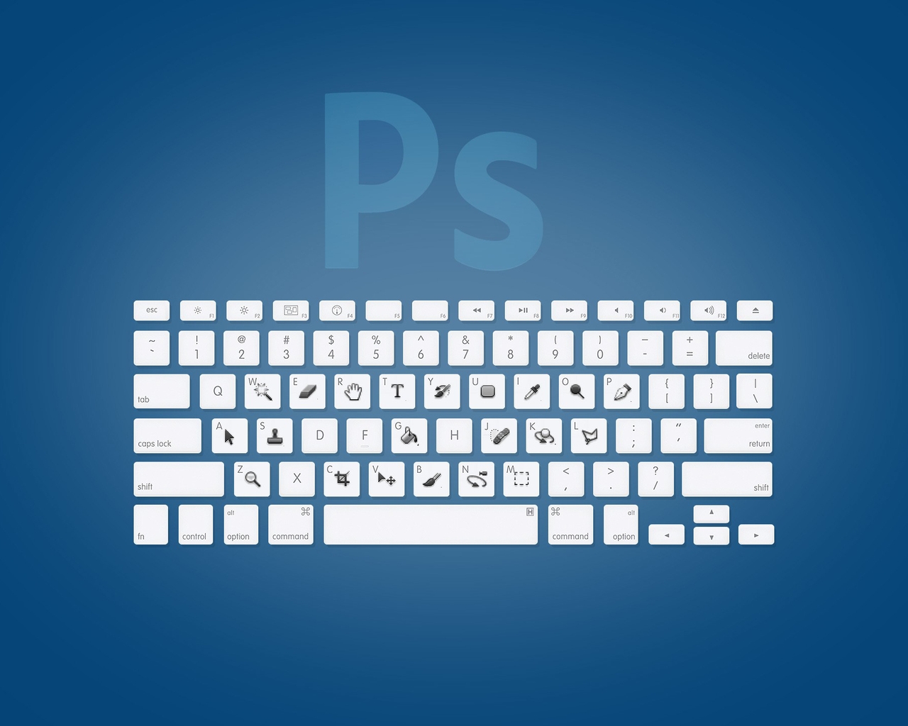 Photoshop Keyboard for 1280 x 1024 resolution