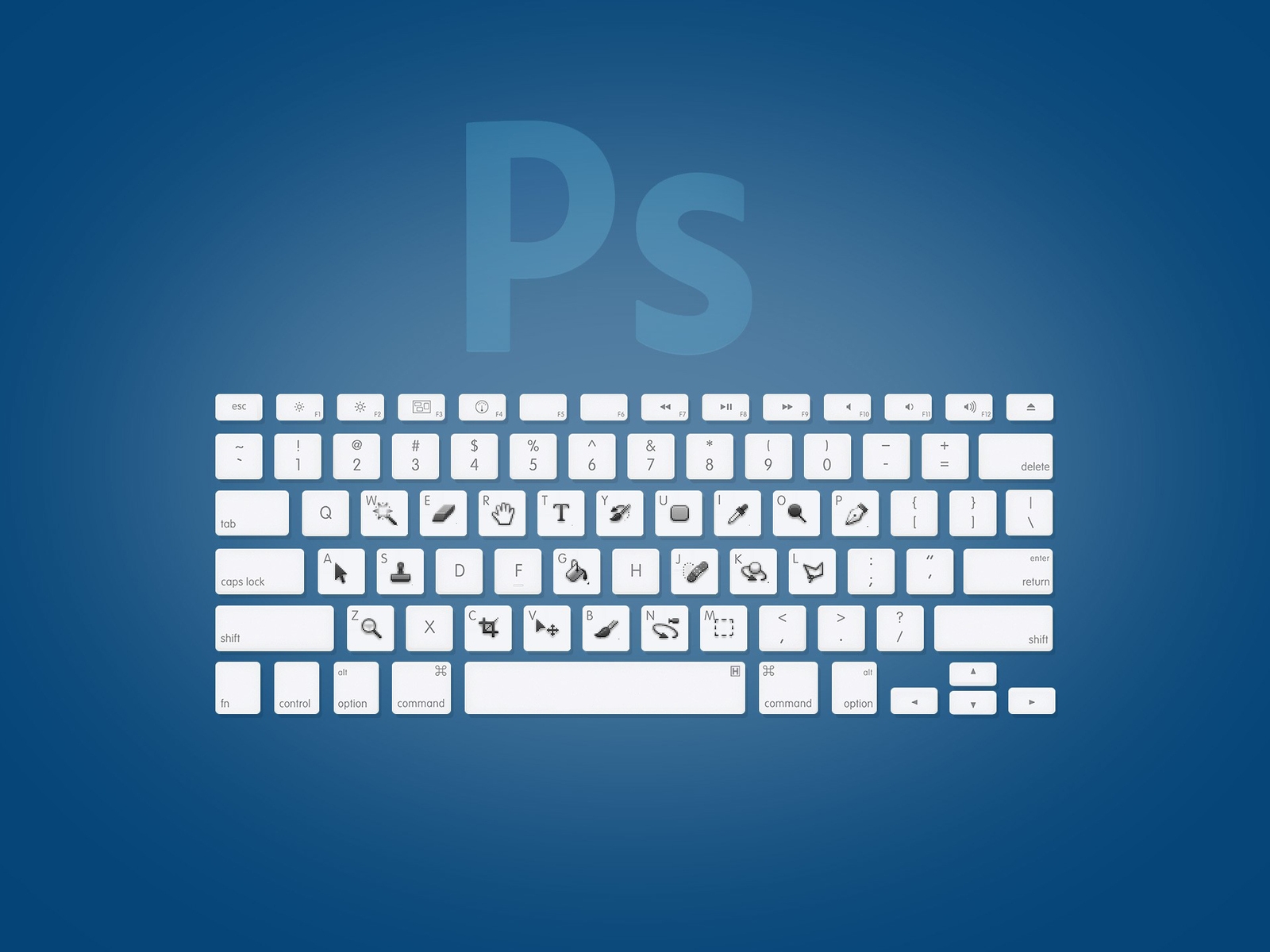 Photoshop Keyboard for 1600 x 1200 resolution