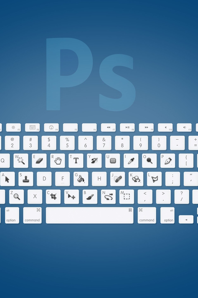 Photoshop Keyboard for 640 x 960 iPhone 4 resolution