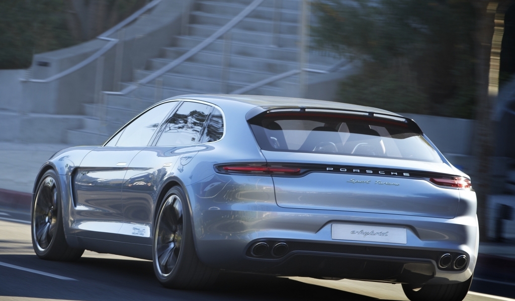 Porsche Panamera Sport Turismo Back View for 1024 x 600 widescreen resolution