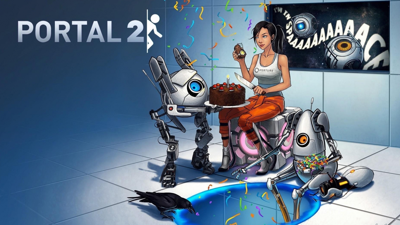 Portal 2 Anniversary for 1366 x 768 HDTV resolution