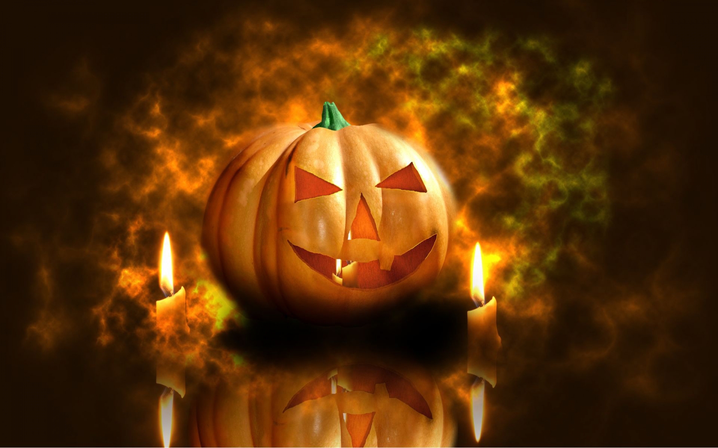 Pumpkin and Candles for 1440 x 900 widescreen resolution