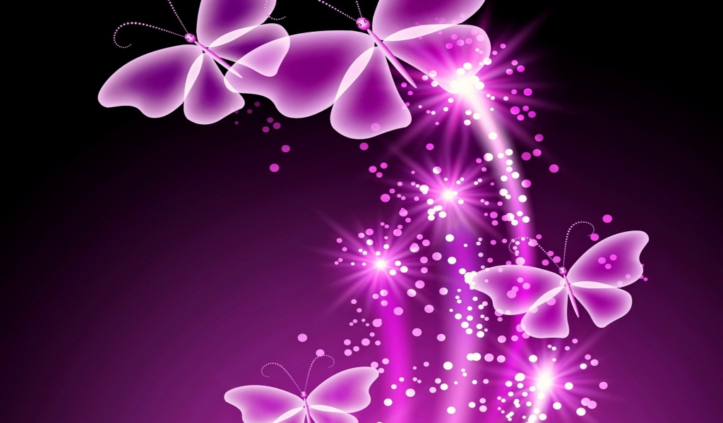 Purple Butterflies for 1024 x 600 widescreen resolution