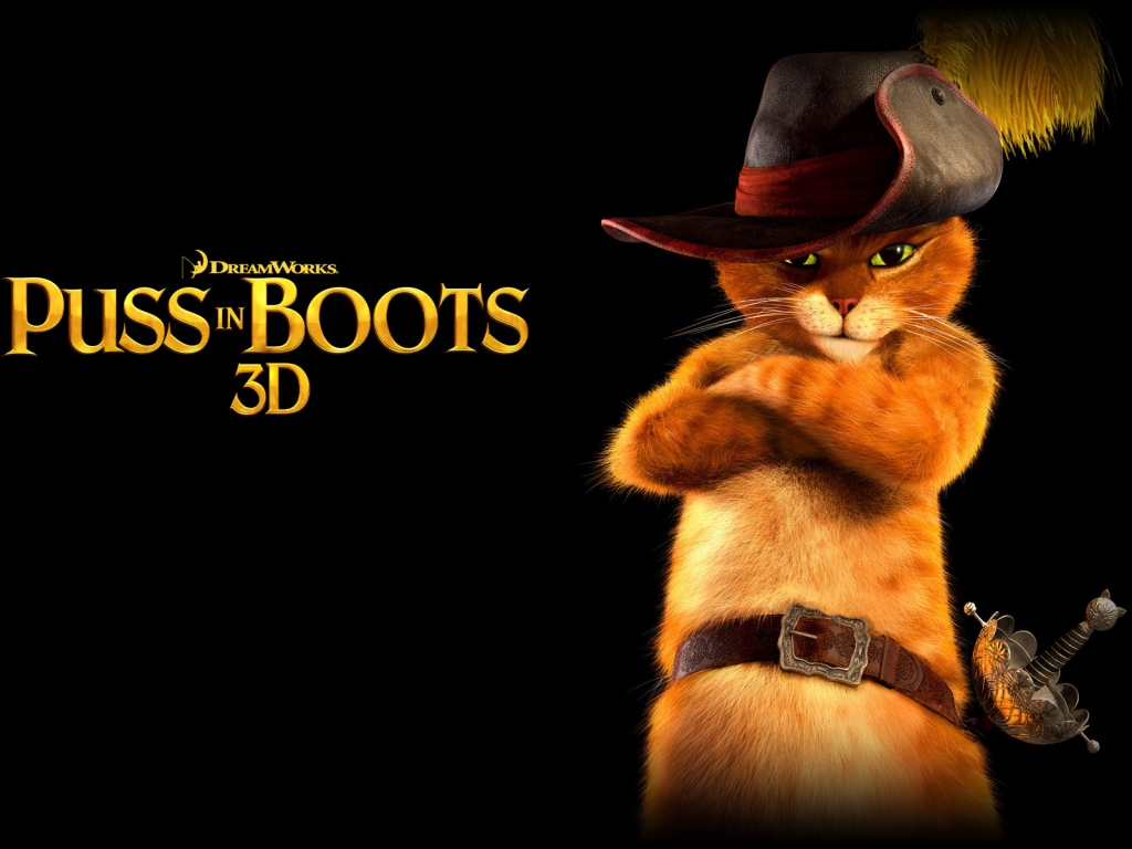 Puss in Boots 3D for 1024 x 768 resolution