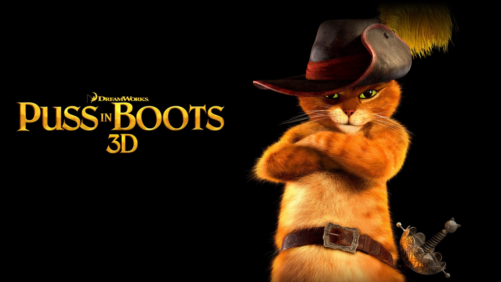 Puss in Boots 3D for 1600 x 900 HDTV resolution