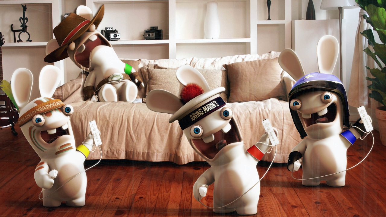 Rayman Raving Rabbids Playing Wii for 1280 x 720 HDTV 720p resolution