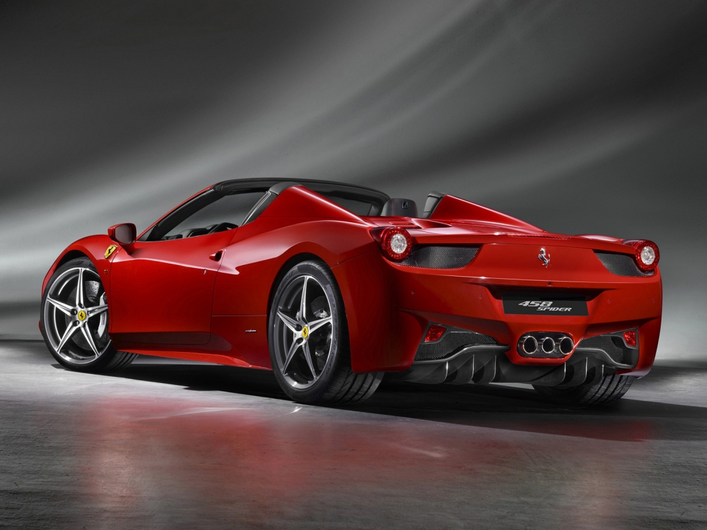 Rear of Ferrari 458 Spider for 1024 x 768 resolution