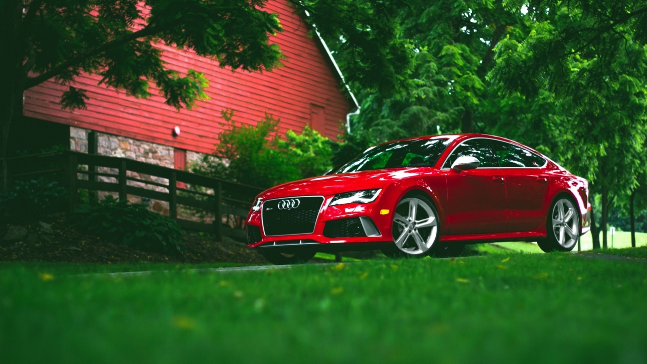 Red Audi RS7 for 1280 x 720 HDTV 720p resolution