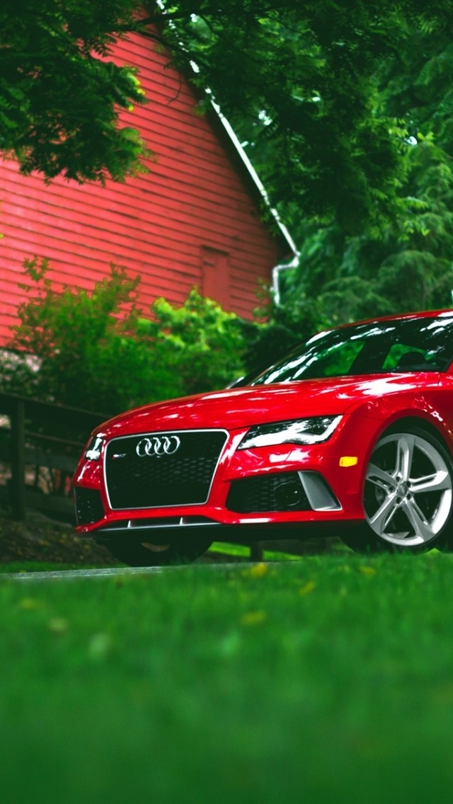 Red Audi RS7 for 640 x 1136 iPhone 5 resolution