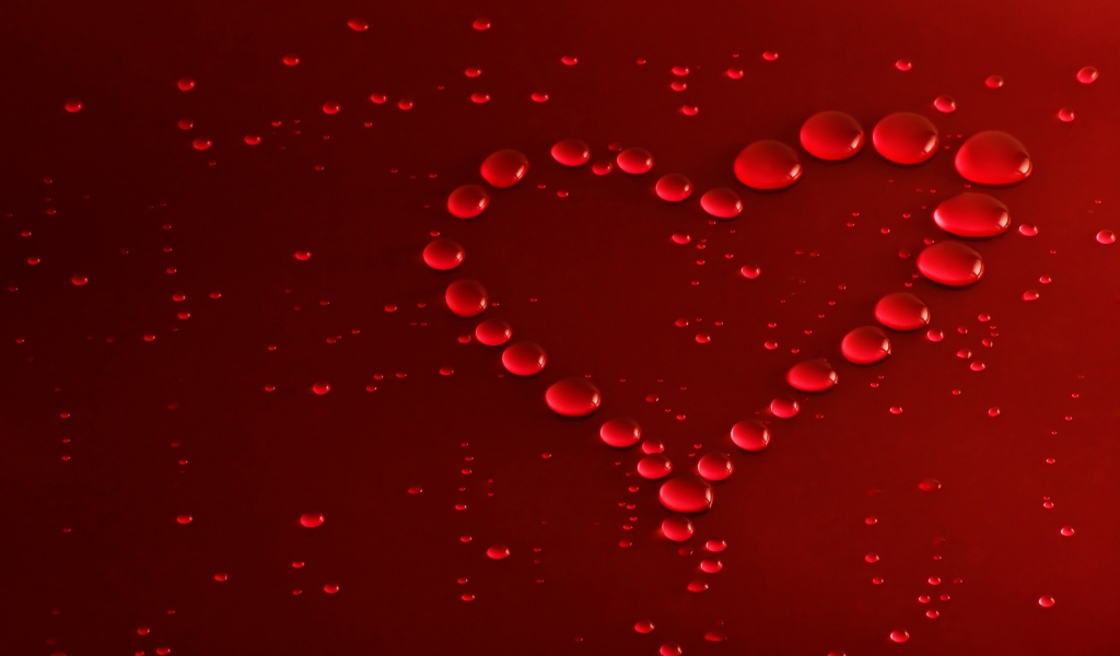 Red Bubbles Heart for 1024 x 600 widescreen resolution