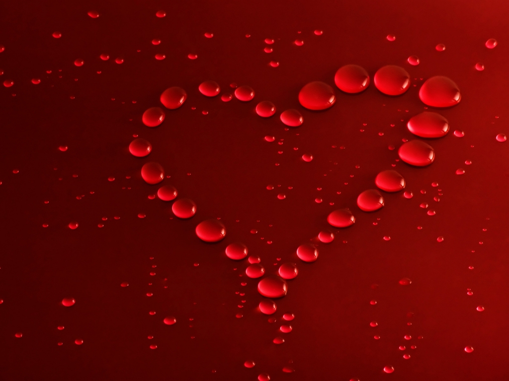 Red Bubbles Heart for 1024 x 768 resolution