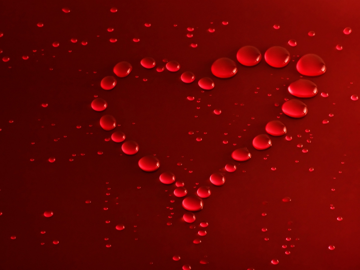 Red Bubbles Heart for 1152 x 864 resolution