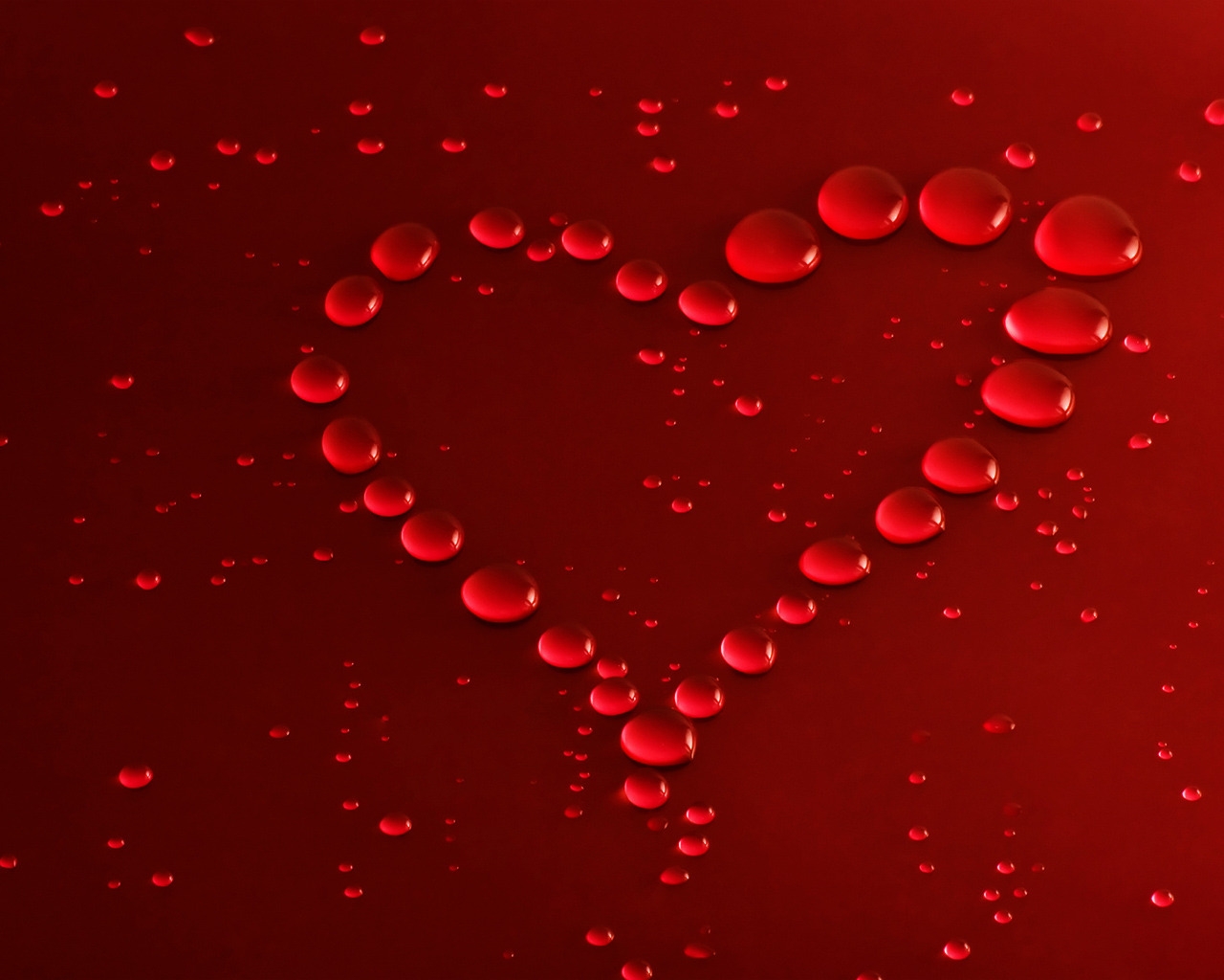 Red Bubbles Heart for 1280 x 1024 resolution