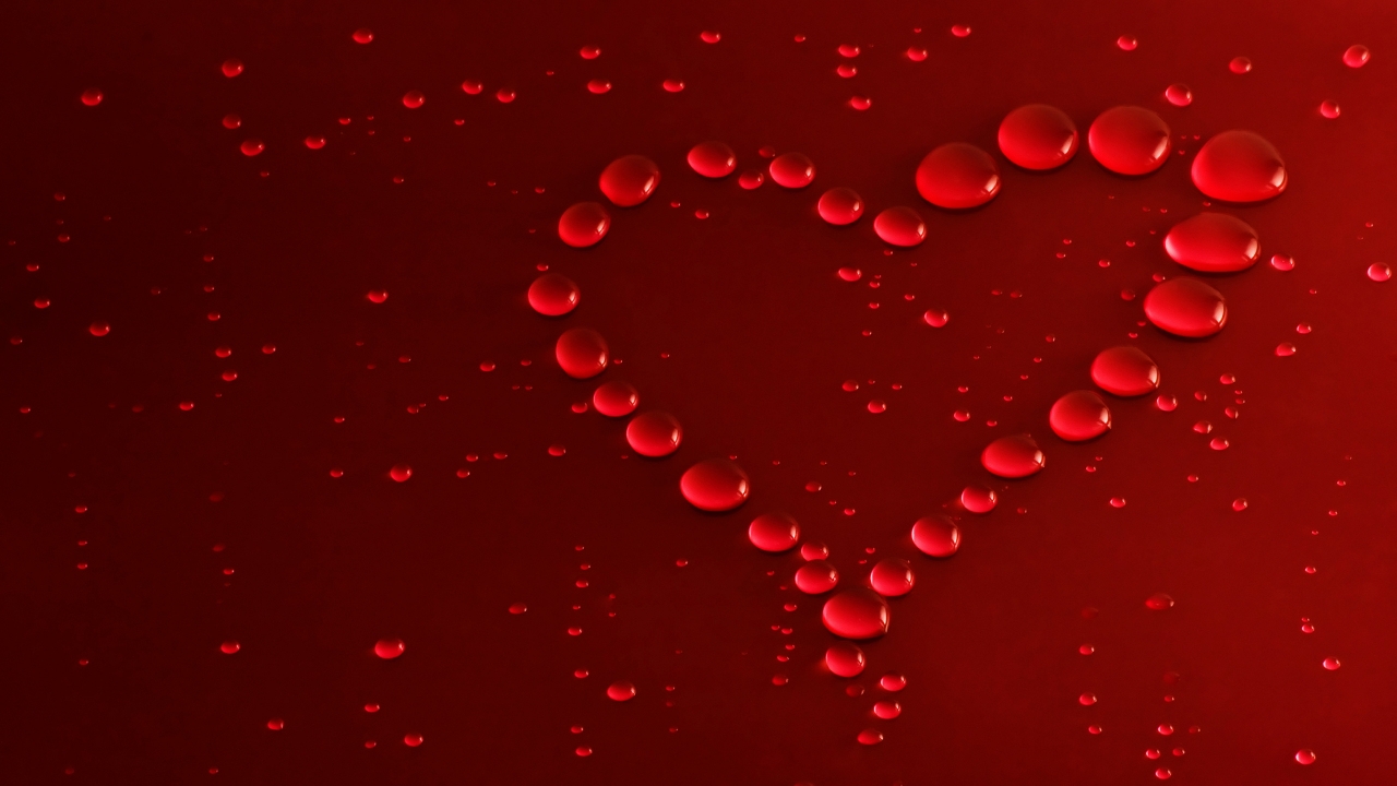 Red Bubbles Heart for 1280 x 720 HDTV 720p resolution