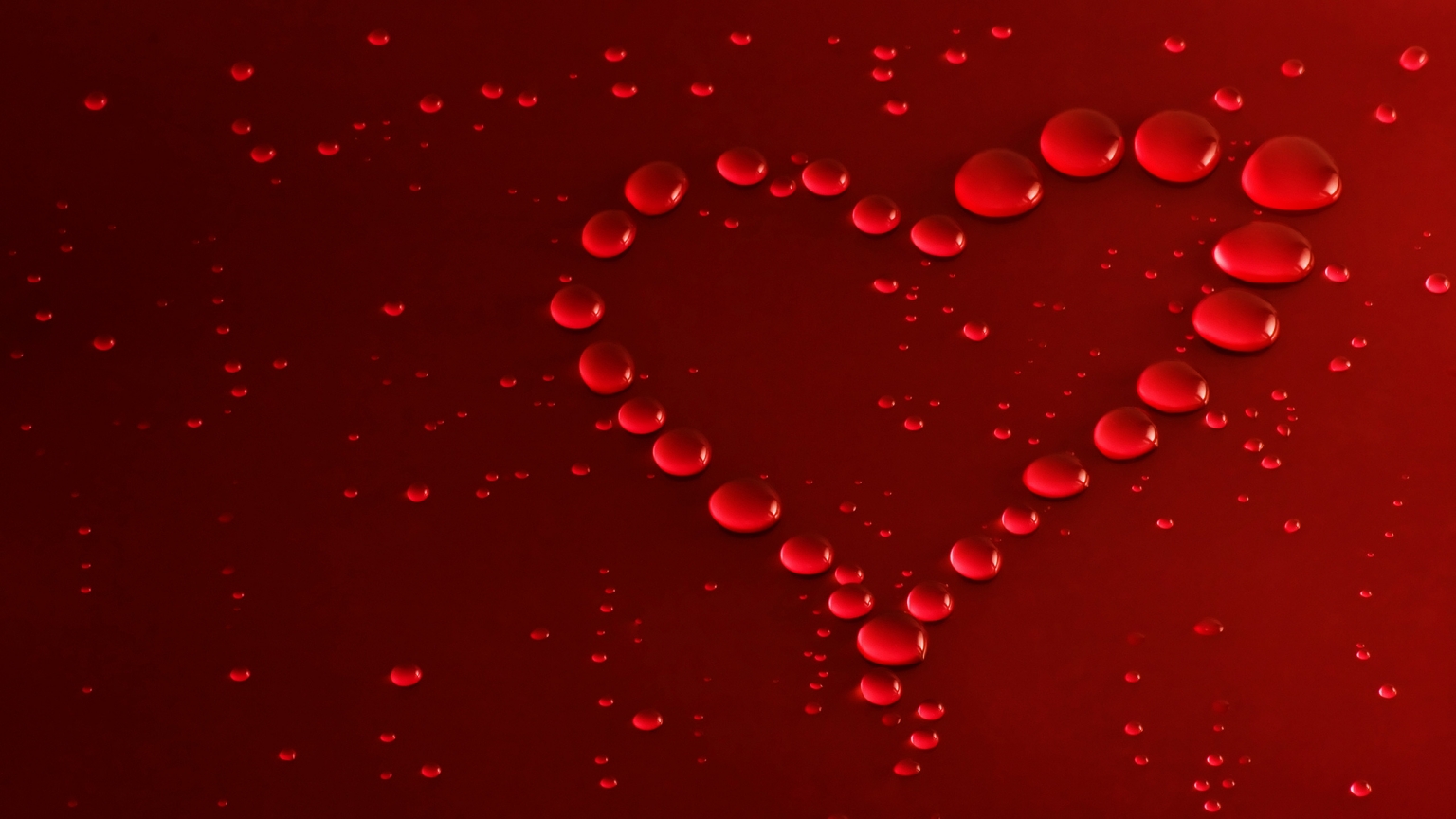 Red Bubbles Heart for 1536 x 864 HDTV resolution