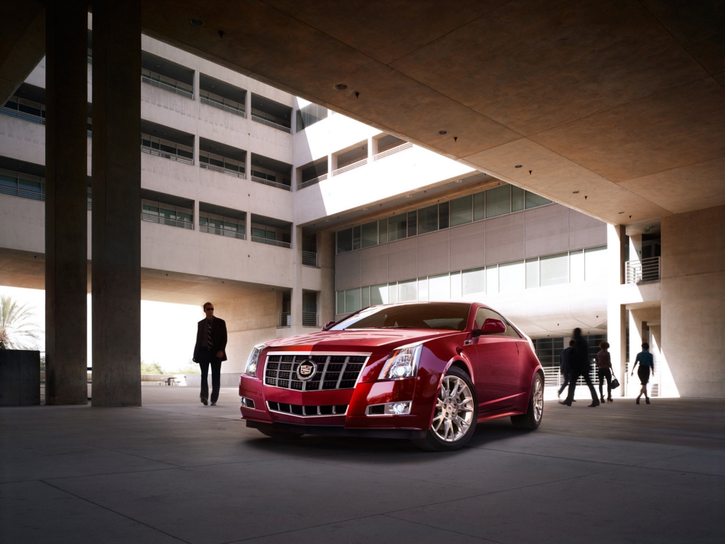 Red Cadillac CTS 2012 for 1024 x 768 resolution