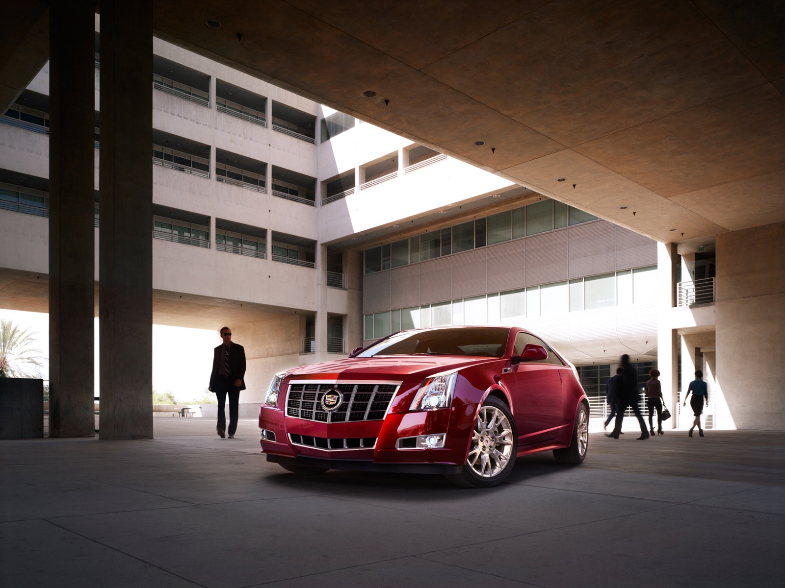 Red Cadillac CTS 2012 for 1600 x 1200 resolution