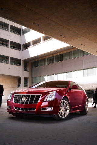 Red Cadillac CTS 2012 for 320 x 480 iPhone resolution