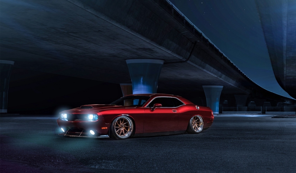 Red Dodge Challenger Avant Garde for 1024 x 600 widescreen resolution