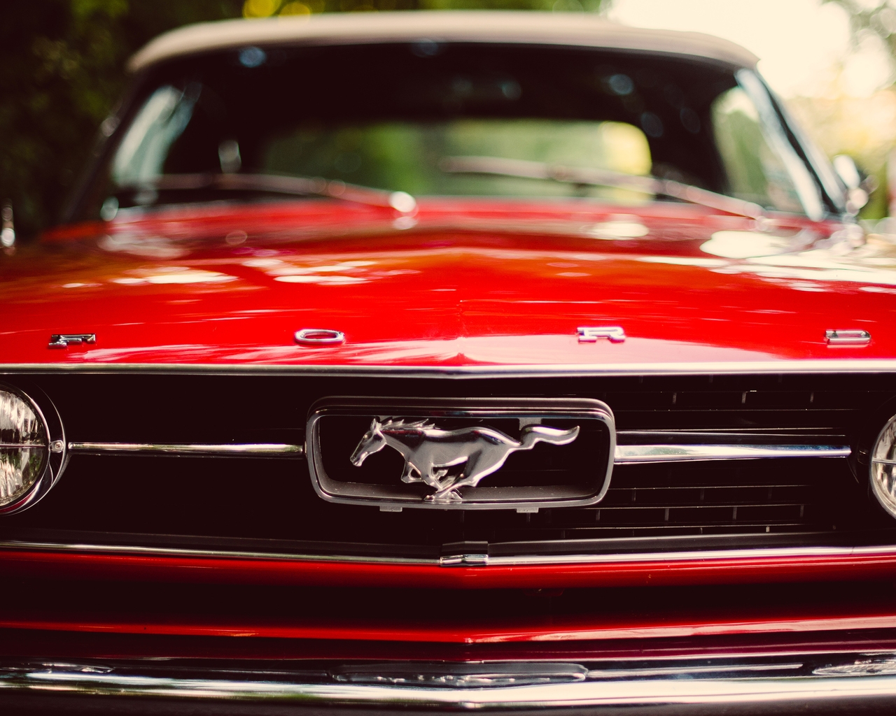 Red Ford Mustang  for 1280 x 1024 resolution