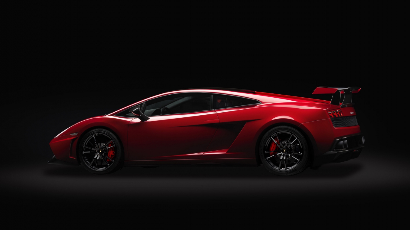 Red Lamborghini Gallardo LP 570 for 1366 x 768 HDTV resolution