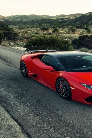 Red Lamborghini Huracan for 320 x 480 iPhone resolution