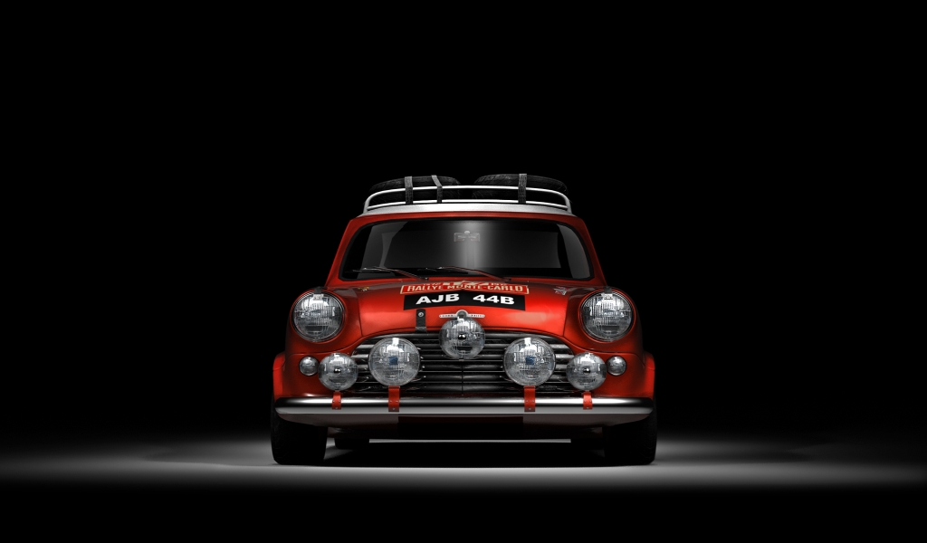 Red Mini Cooper  for 1024 x 600 widescreen resolution