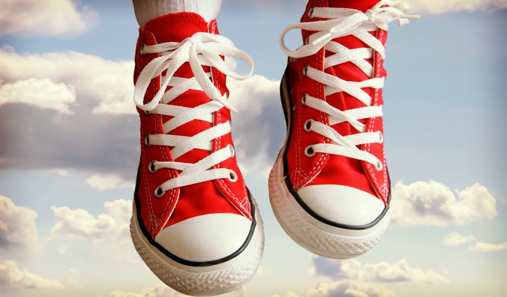 Red Sneakers for 1024 x 600 widescreen resolution