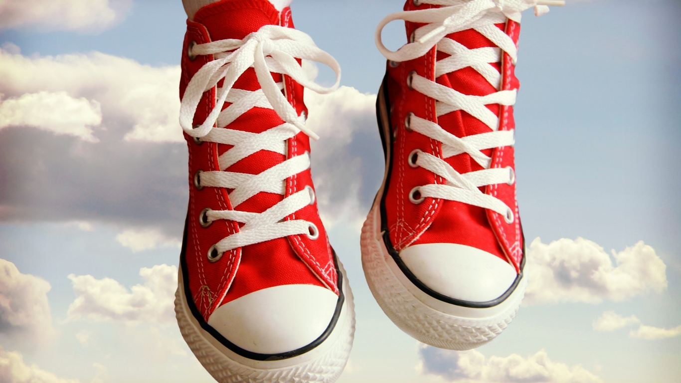 Red Sneakers for 1366 x 768 HDTV resolution