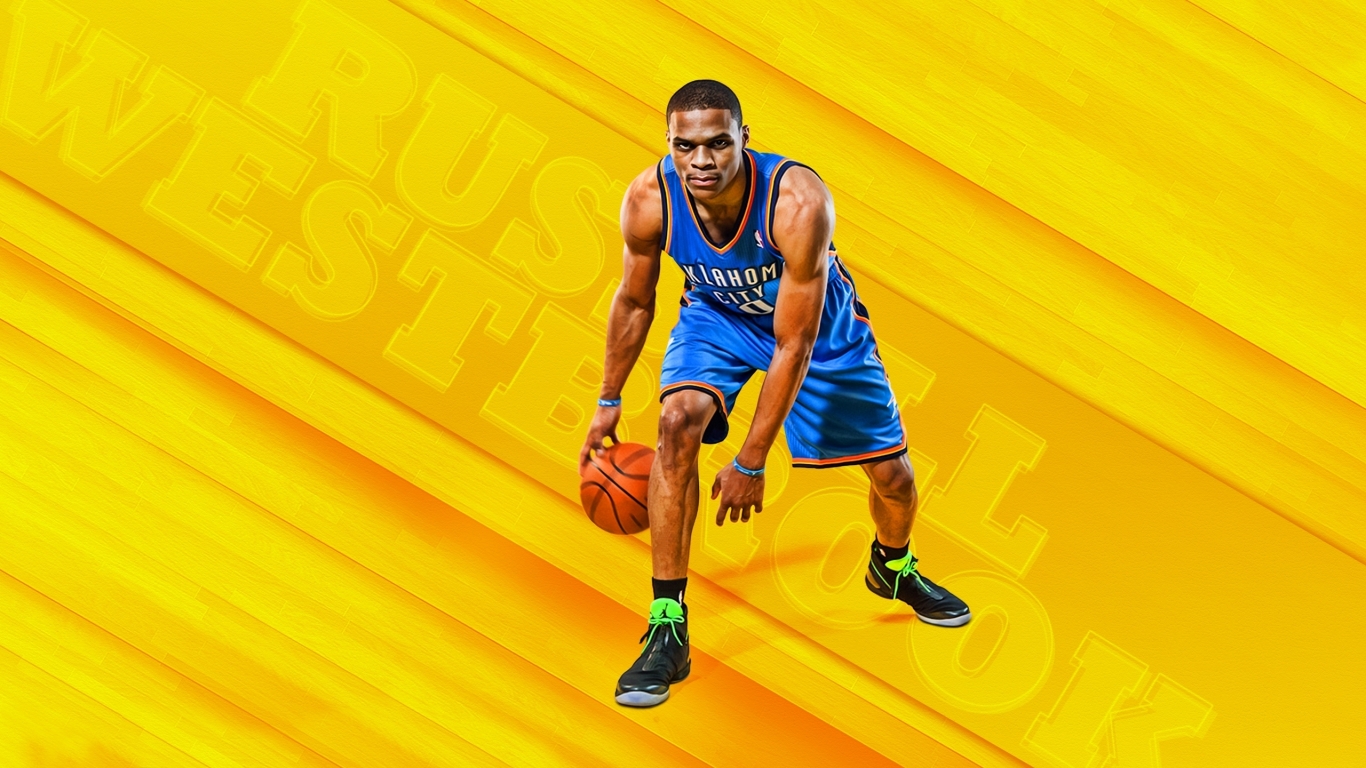 Russell Westbrook for 1366 x 768 HDTV resolution