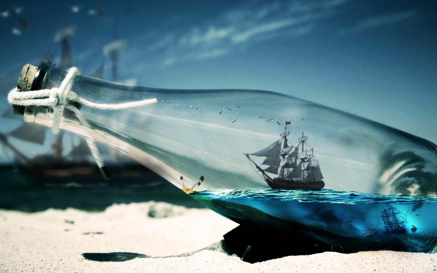 Sailing in a Bottle for 1440 x 900 widescreen resolution