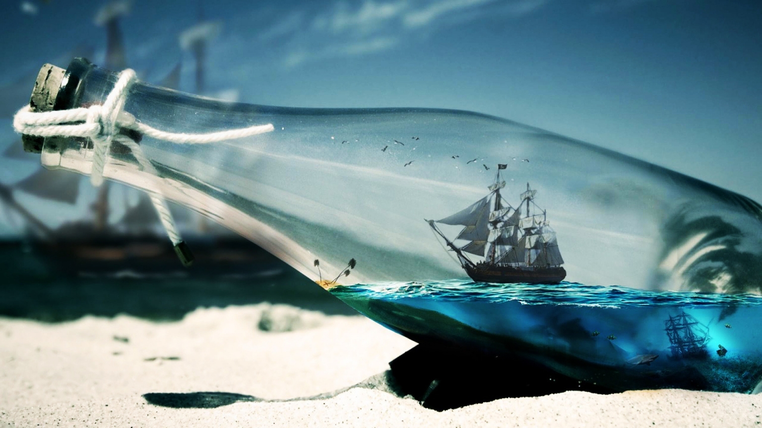 Sailing in a Bottle for 1536 x 864 HDTV resolution