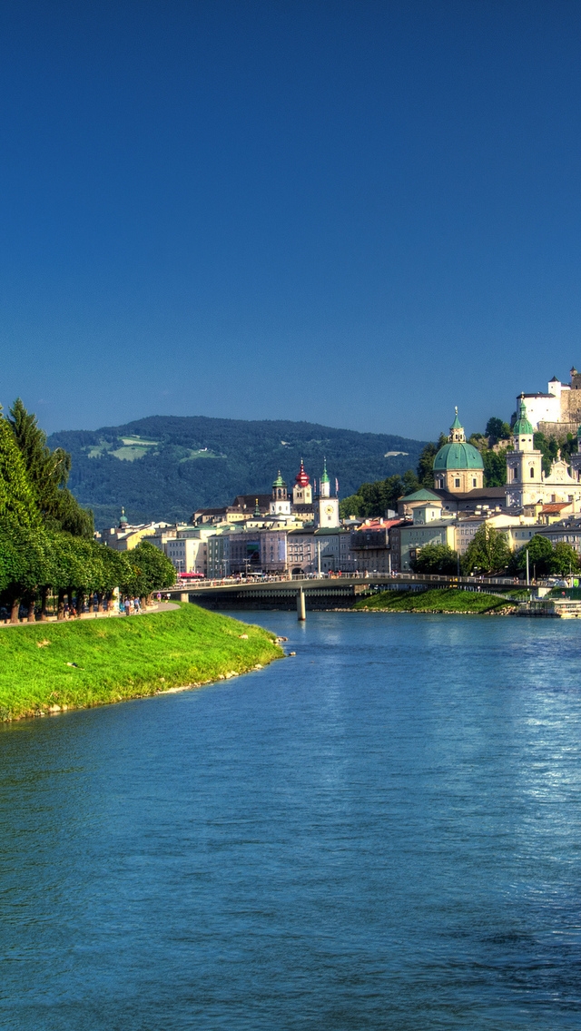 Salzach River Salzburg  for 640 x 1136 iPhone 5 resolution
