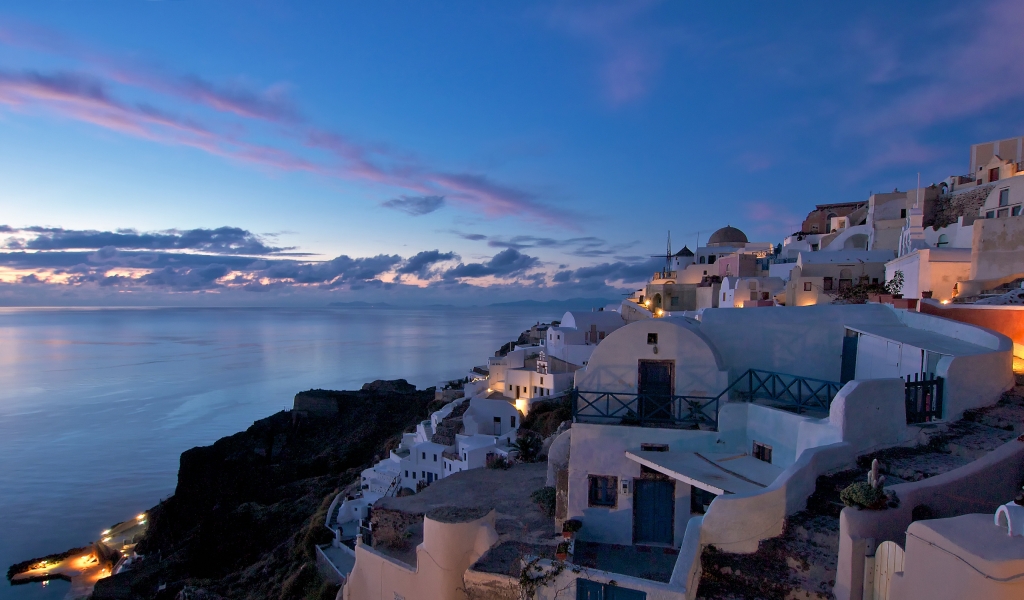Santorini Greece for 1024 x 600 widescreen resolution