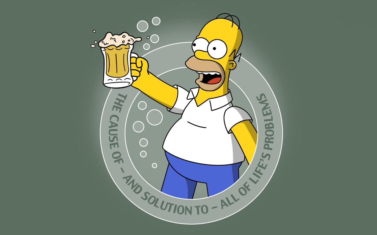 Simpsons and Beer for 1280 x 800 widescreen resolution