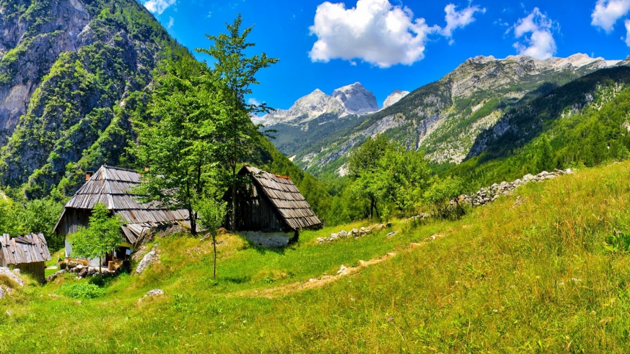 Slovenia Bovec Landscape for 1280 x 720 HDTV 720p resolution